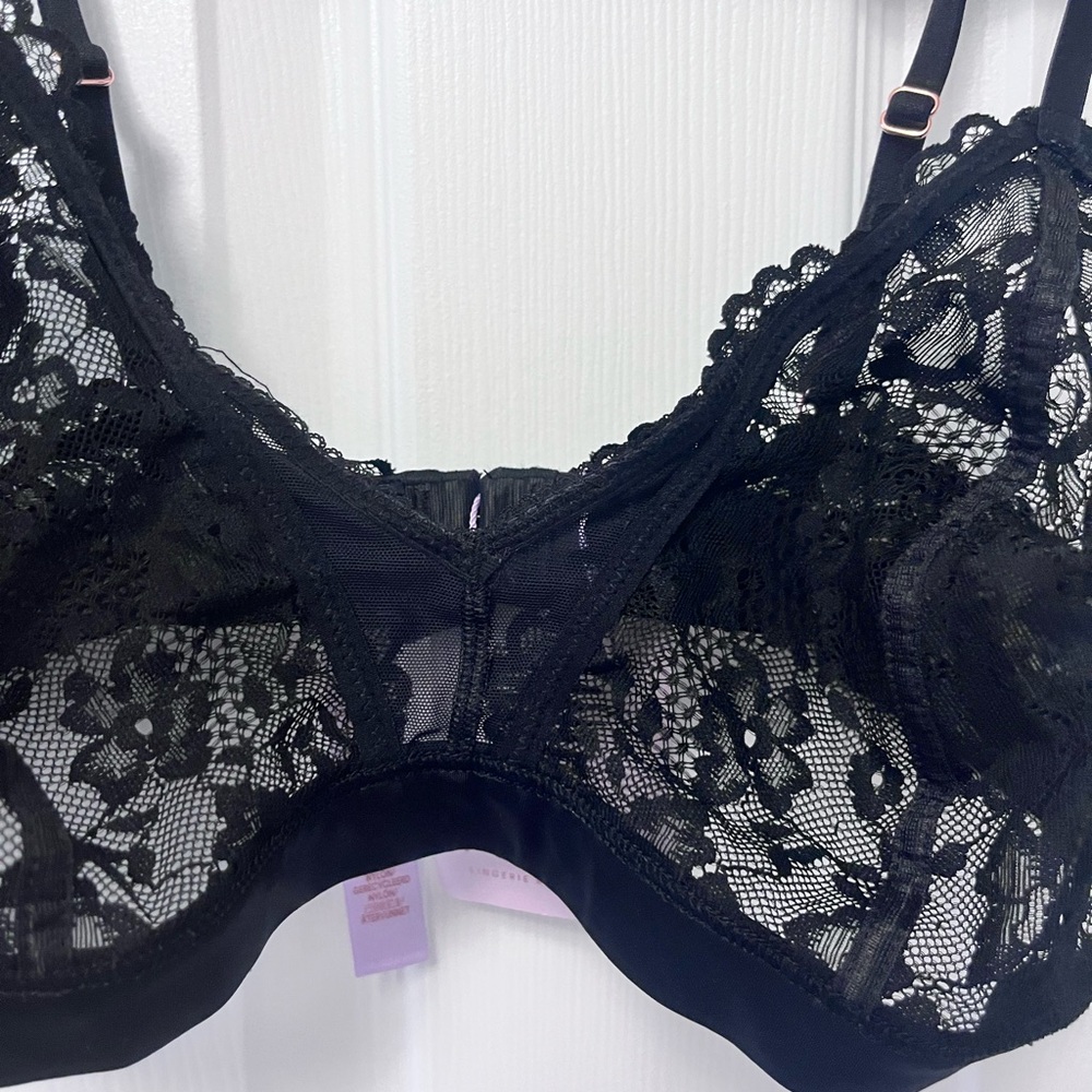 SAVAGE X FENTY FLORAL LACE AND MESH BRALETTE - Picture 6 of 10